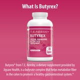 Jigsaw Health Butyrex Butyrate Complex 600mg capsule with dosage information