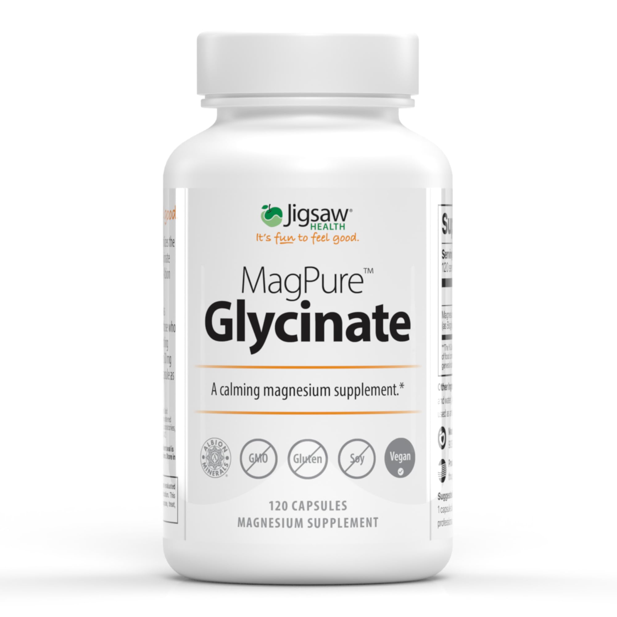 Jigsaw Health Magnesium Bisglycinate Chelate 50mg capsule bottle front view
