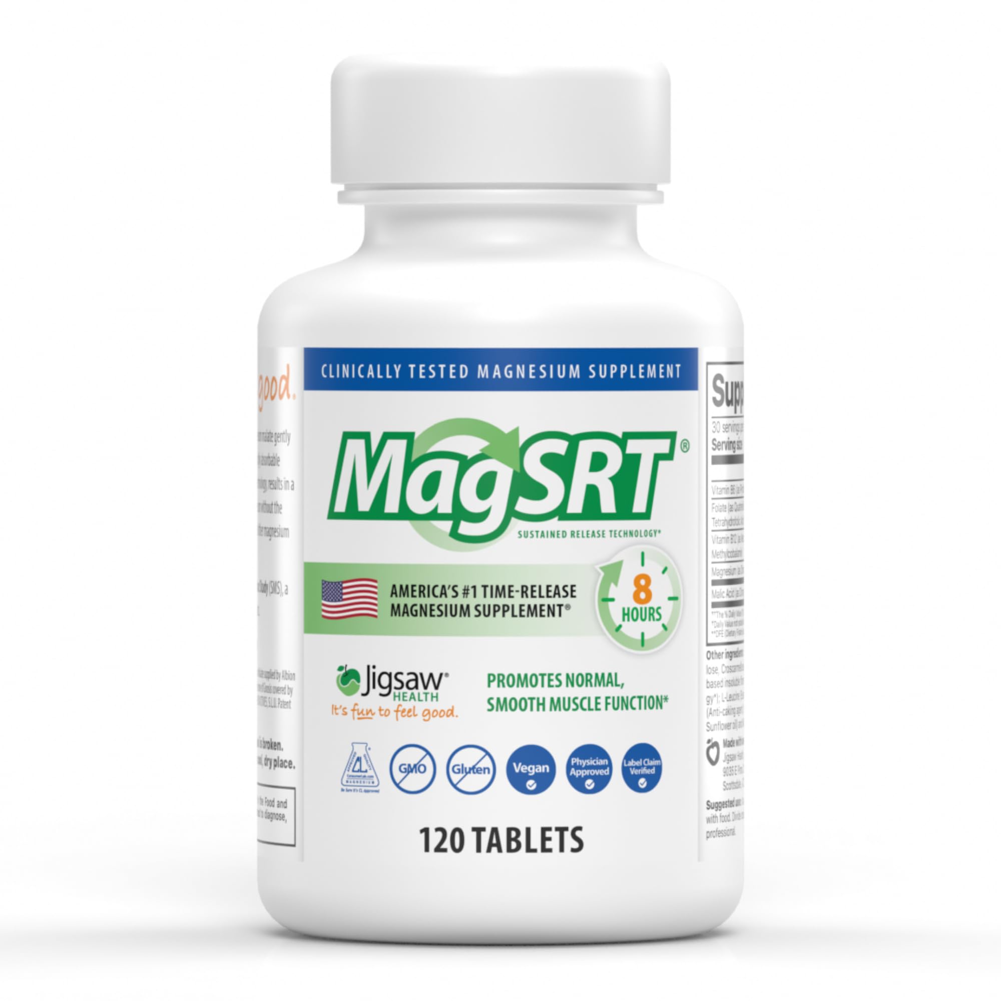 Jigsaw Health MagSRT Magnesium Supplement 122g front view