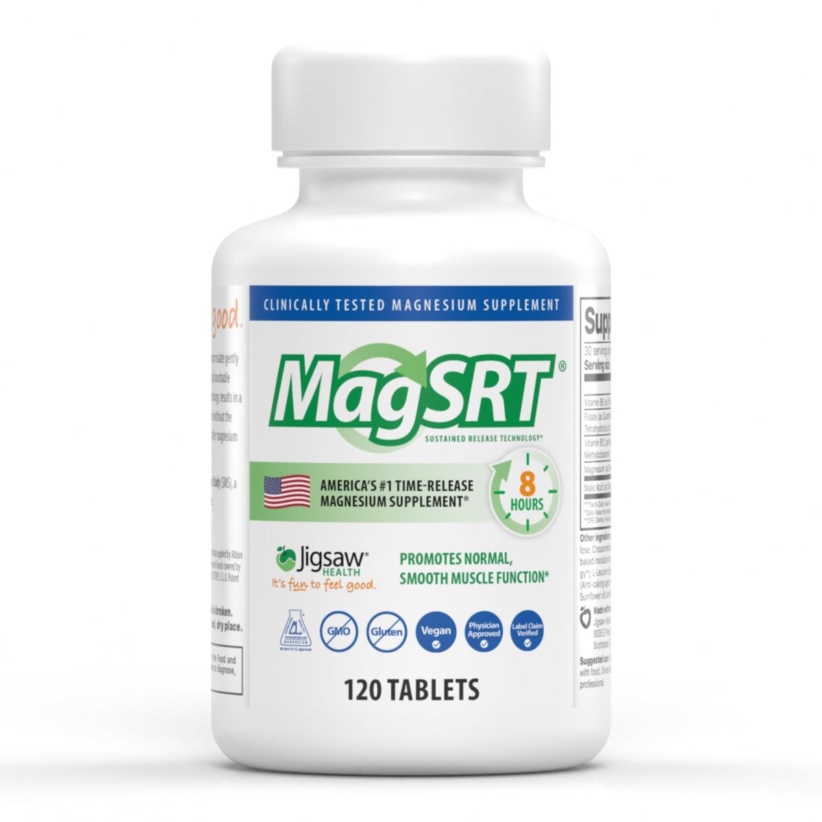 Jigsaw Health MagSRT Magnesium Supplement 122g front view