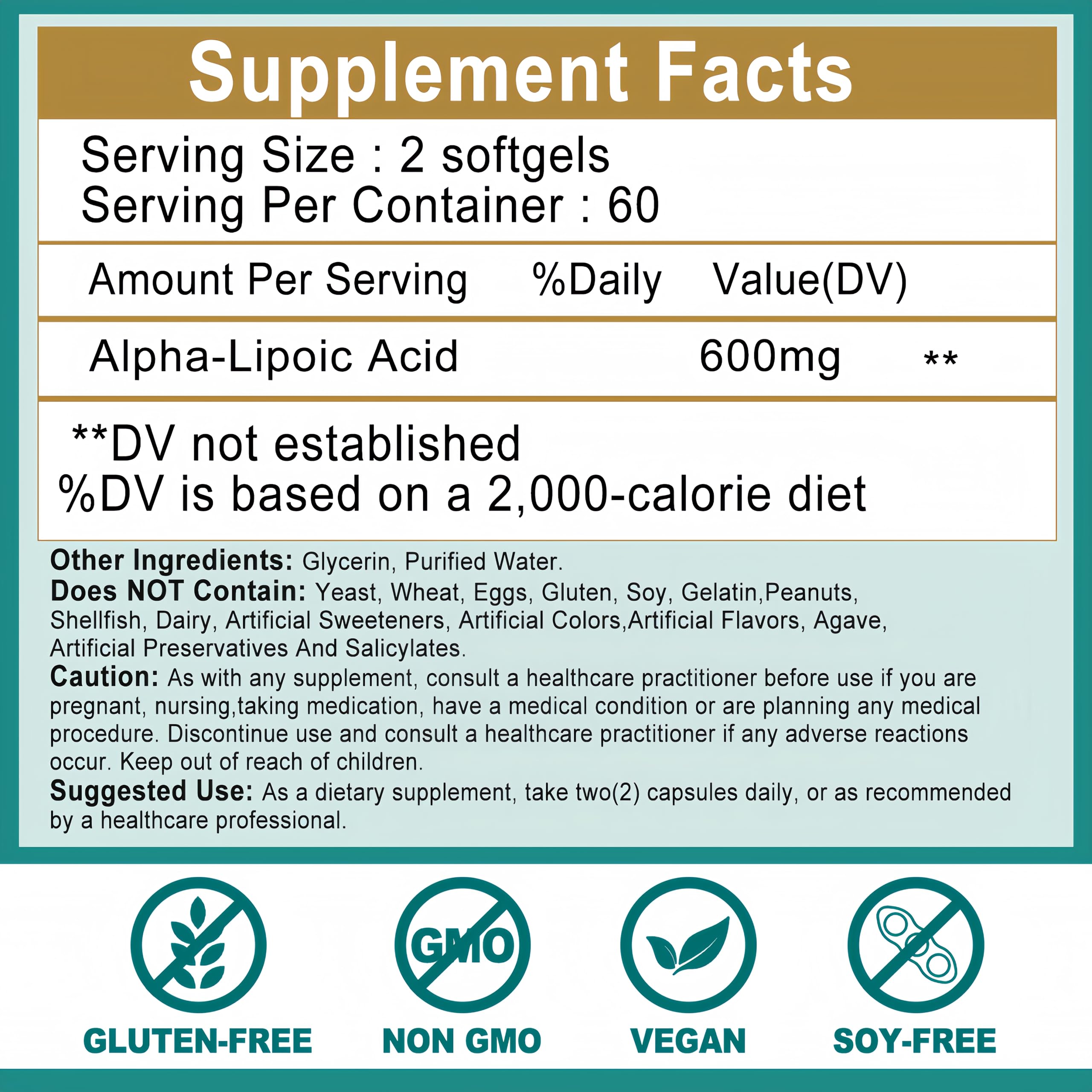 JINGYAT Alpha Lipoic Acid softgels on a wooden table
