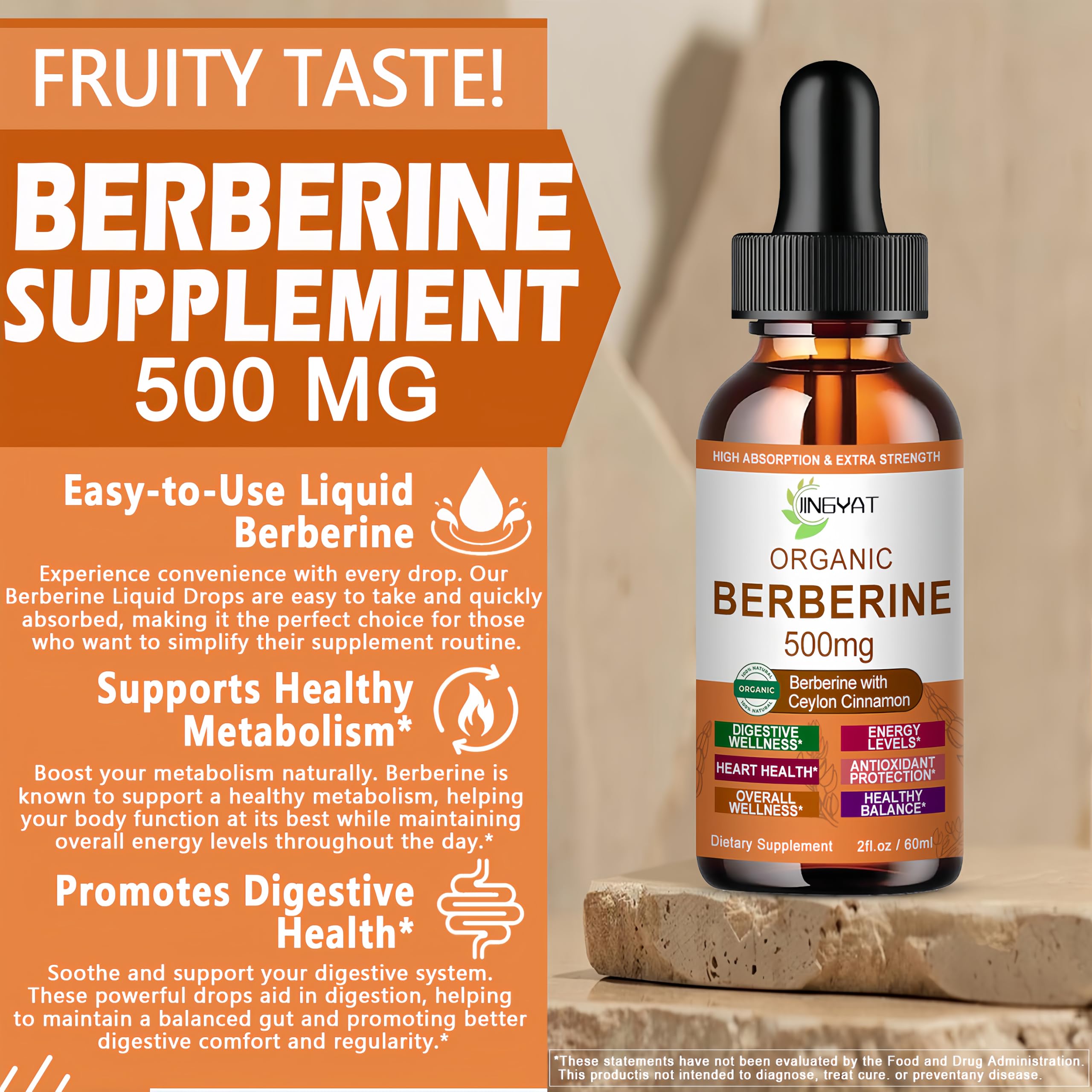 JINGYAT Berberine Liquid Drops berry flavour liquid