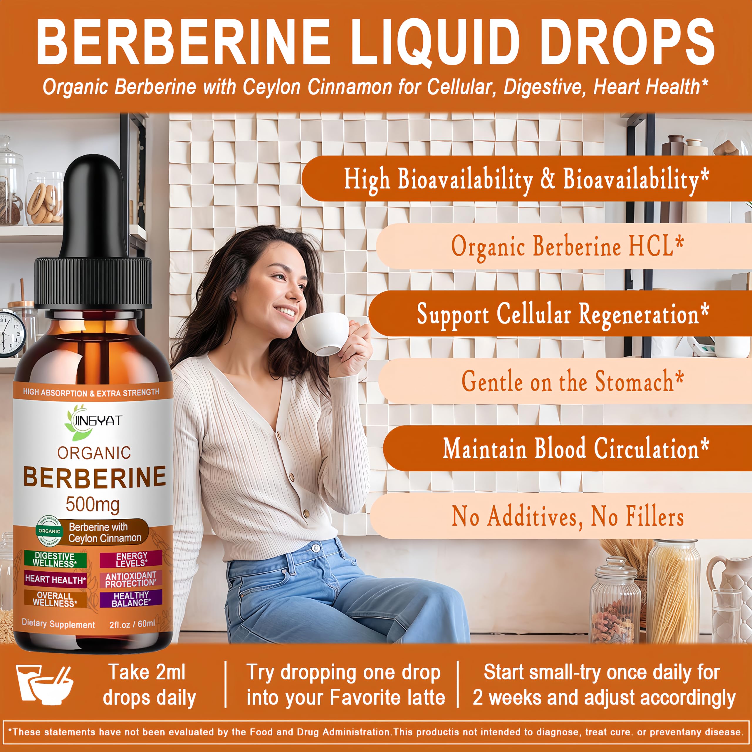 JINGYAT Berberine Liquid Drops dropper close-up
