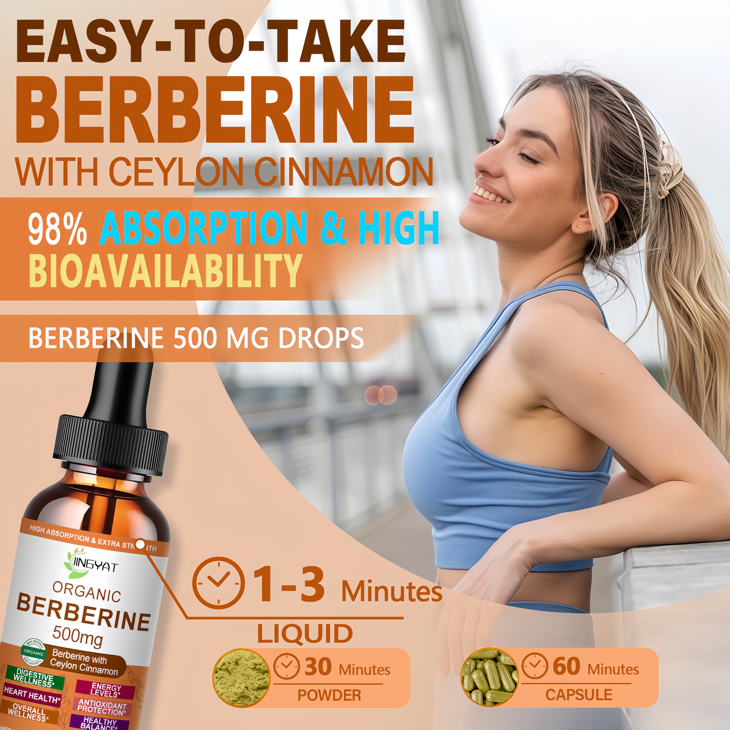 JINGYAT Berberine Liquid Drops packaging side view