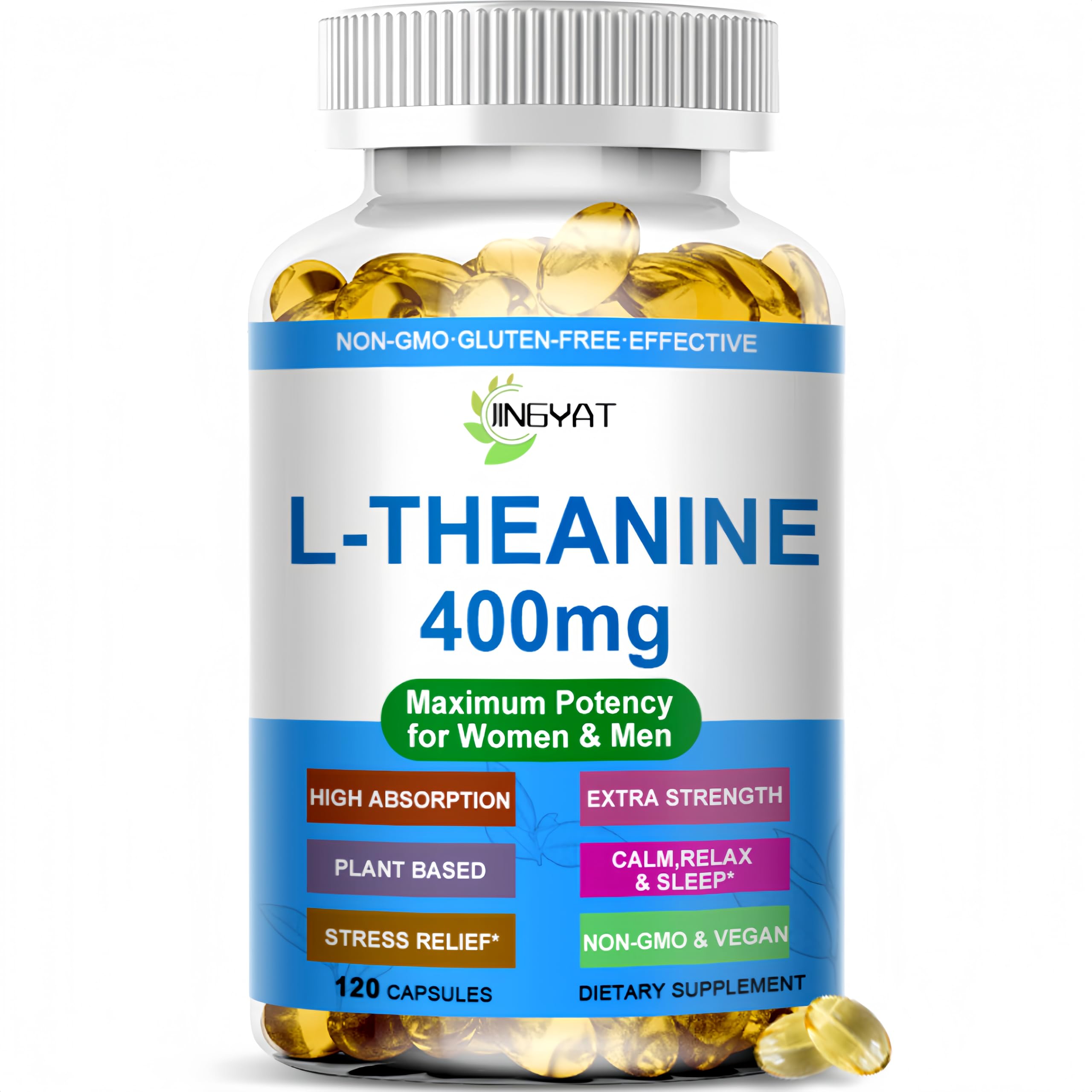 JINGYAT L-Theanine Softgels front view packaging