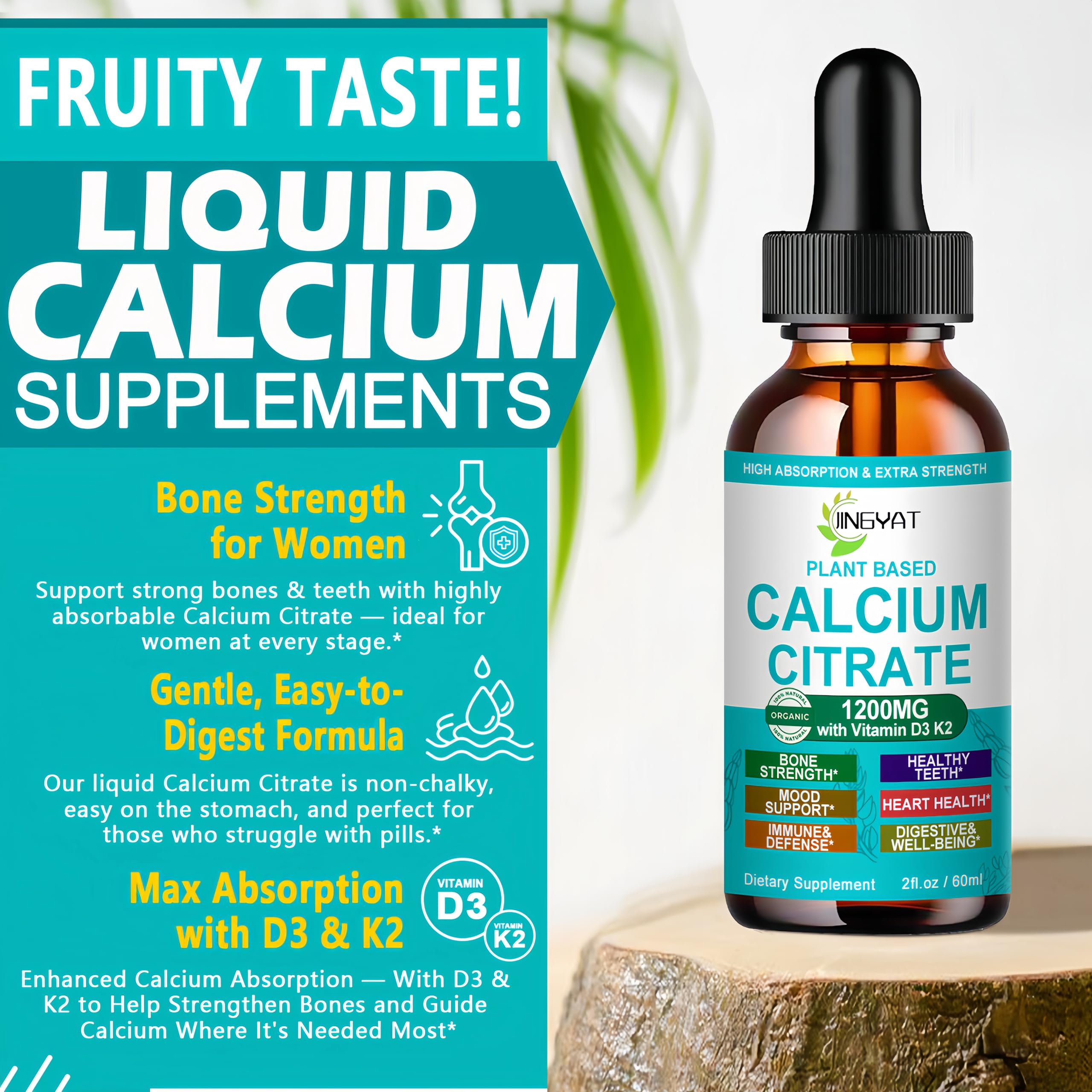 JINGYAT Liquid Calcium Drops 1200mg packaging