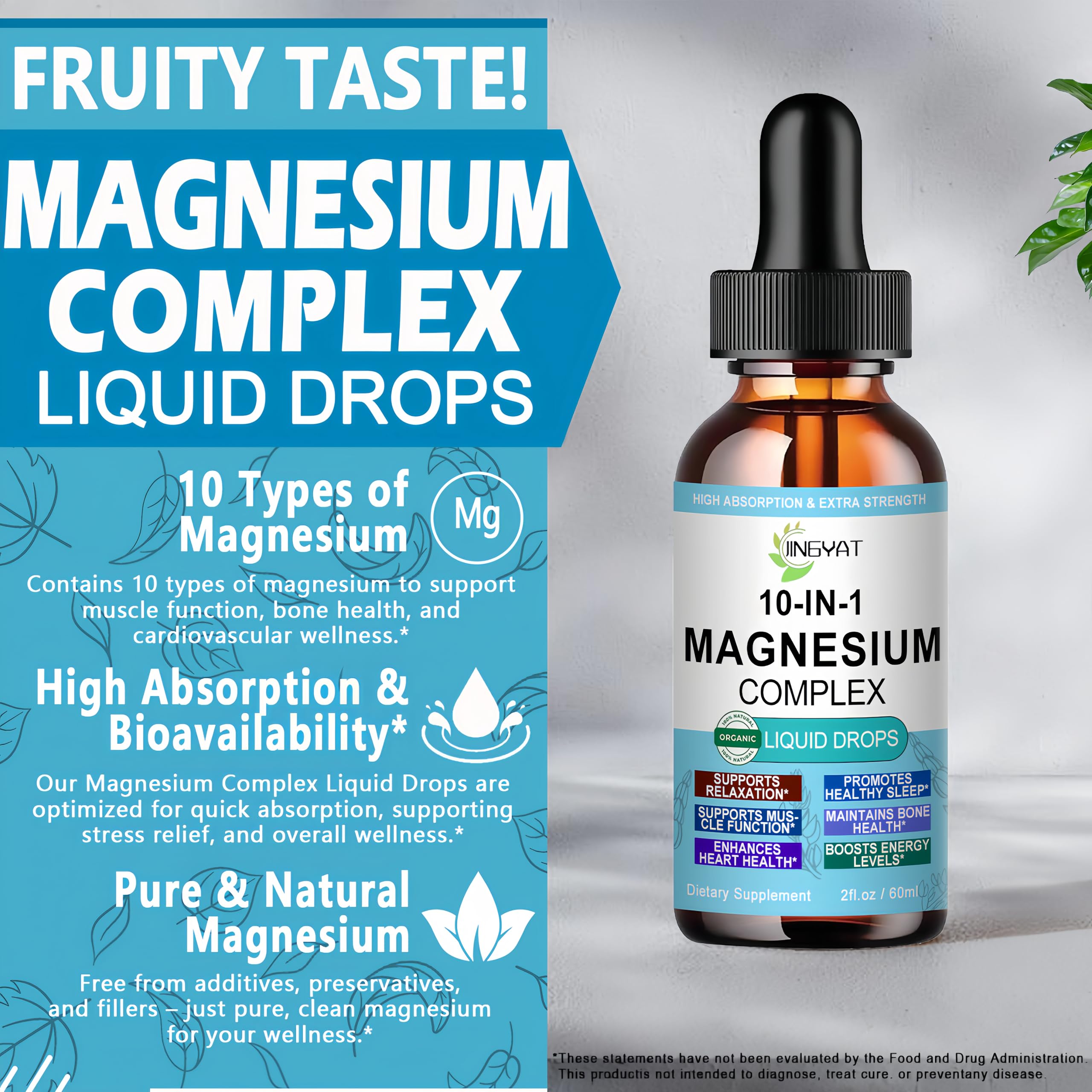 JINGYAT Magnesium Complex Liquid Drops packaging and dropper