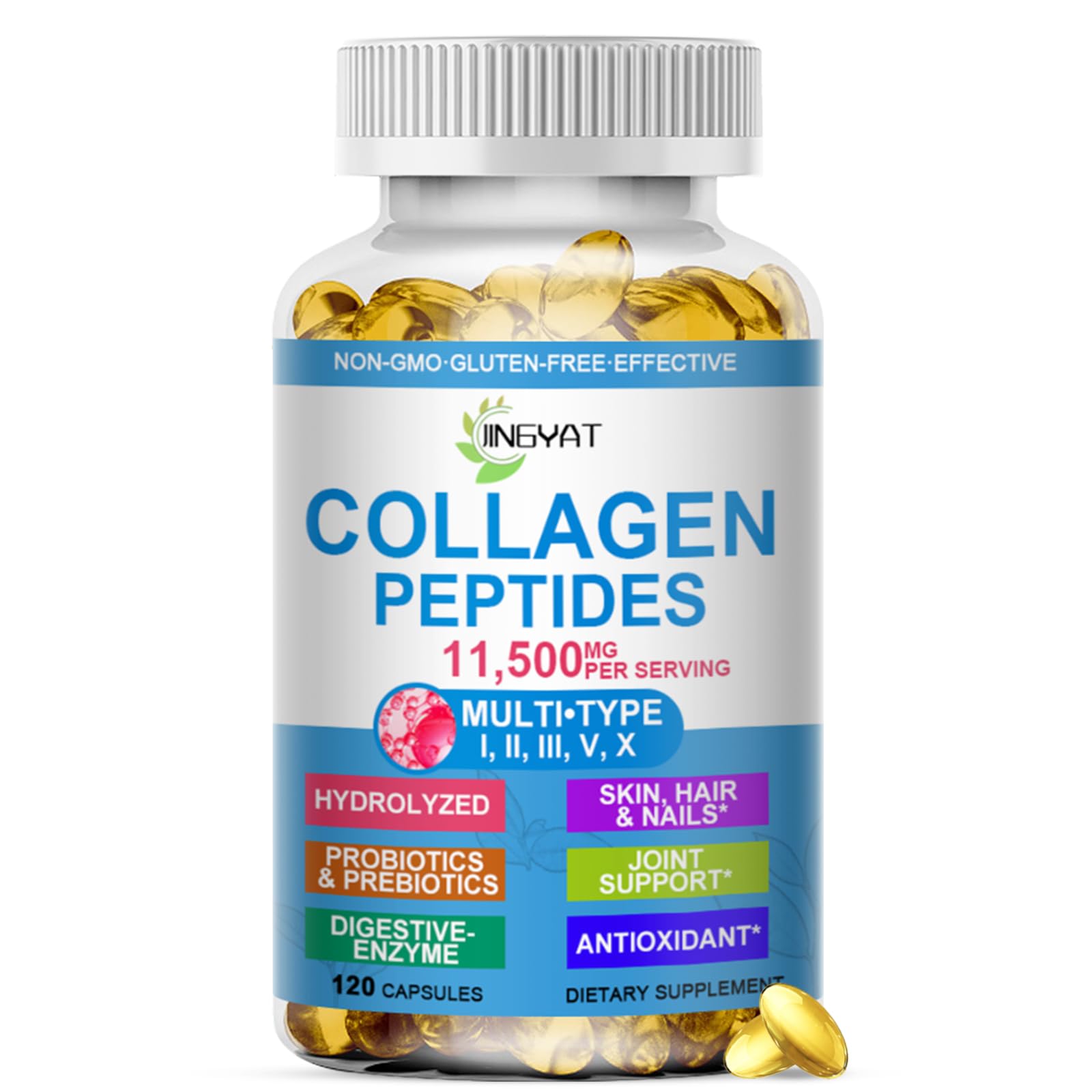 JINGYAT Multi Collagen Peptides Softgels front view