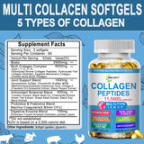 JINGYAT Multi Collagen Peptides Softgels with a glass of water
