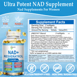 JINGYAT NAD Resveratrol Supplement bottle with softgels scattered