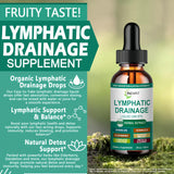 JINGYAT Organic Lymphatic Drainage Drops lifestyle shot with beverage