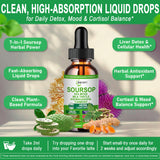 JINGYAT Soursop Liquid Drops packaging with ingredients listed