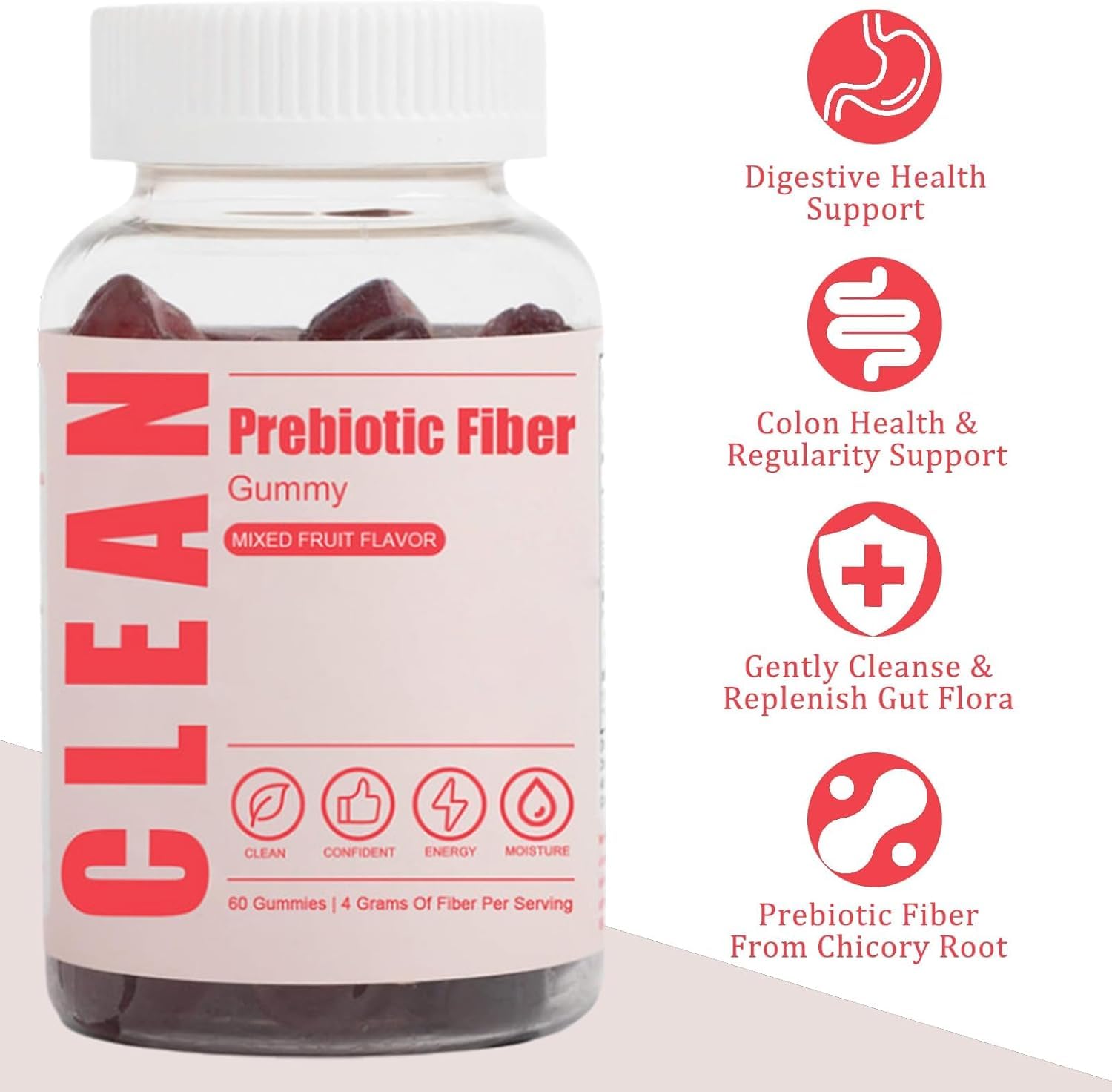 JINMAO Clean Prebiotic Fiber Gummies 200g gummies close-up