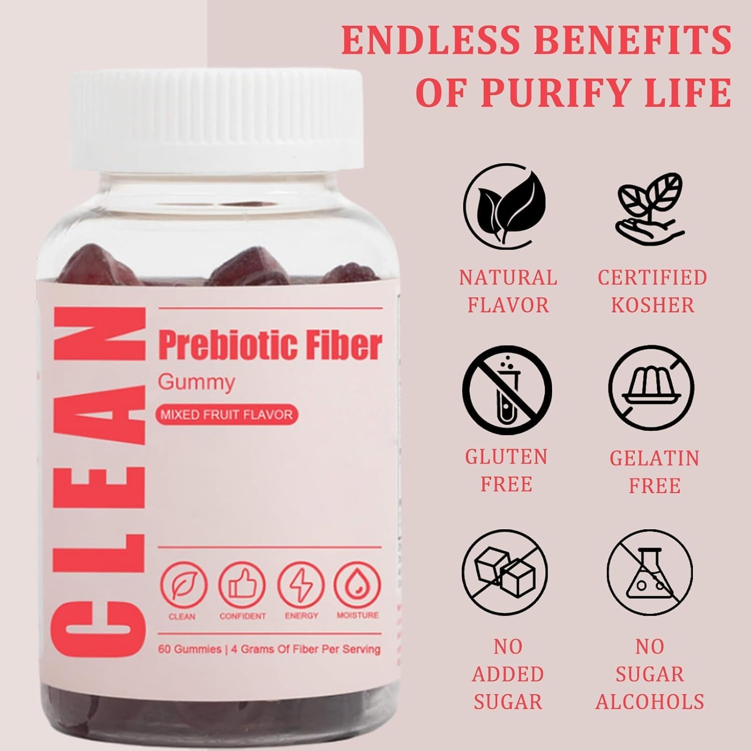 JINMAO Clean Prebiotic Fiber Gummies 200g lifestyle scene