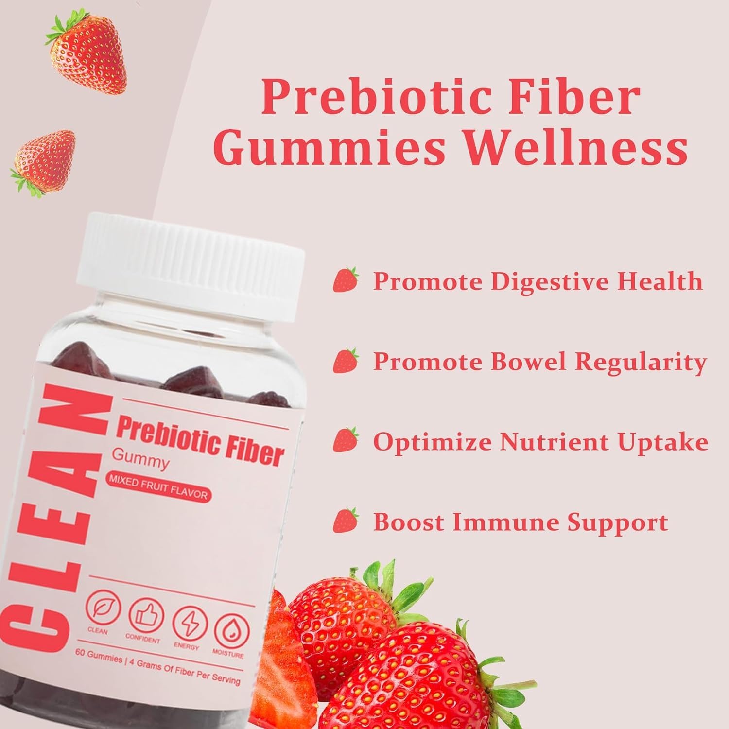 JINMAO Clean Prebiotic Fiber Gummies 200g nutrition information