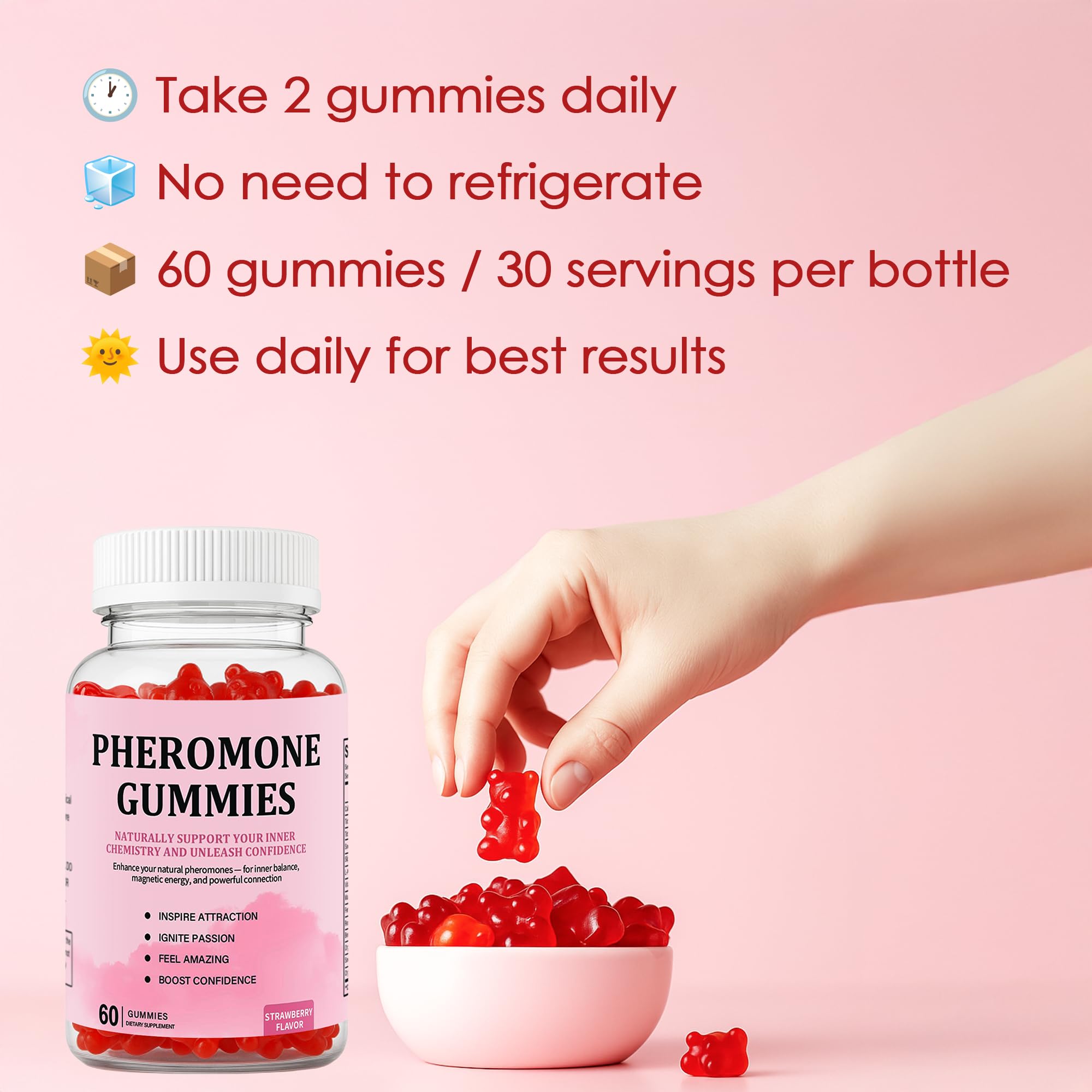 JINMAO Pheromone Gummies lifestyle scene with bottle