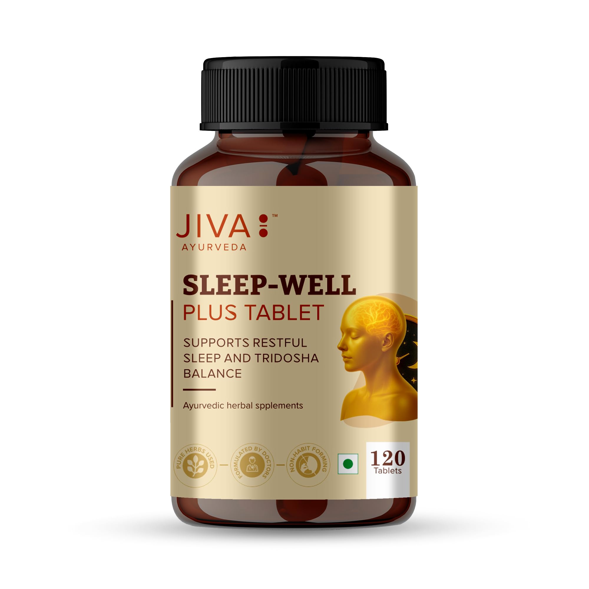Jiva Ayurveda Sleep Well Plus 120 Tablets front view