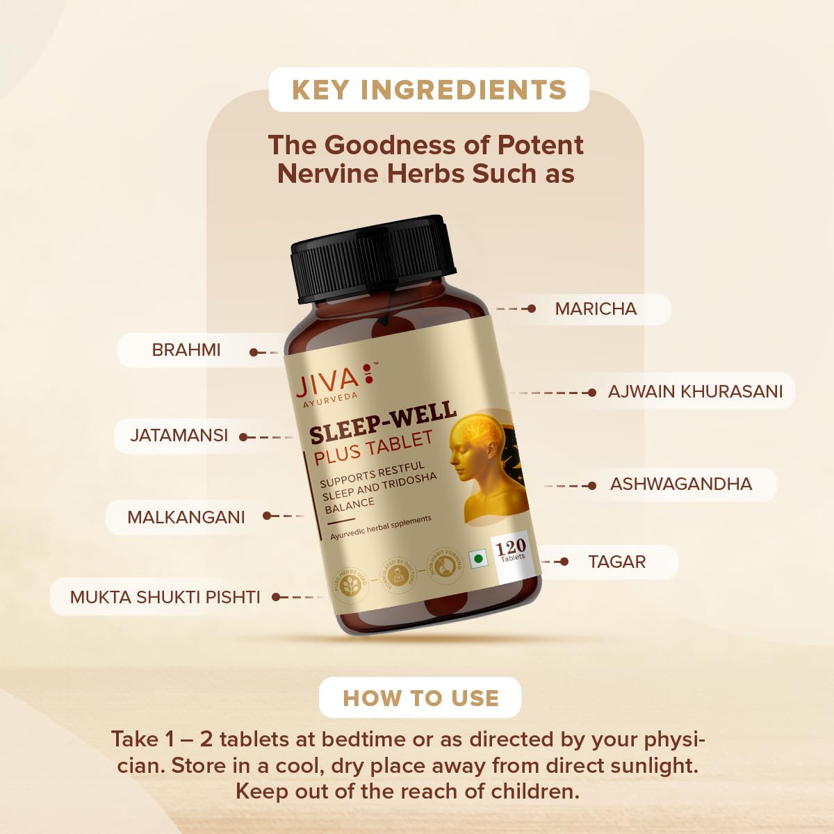 Jiva Ayurveda Sleep Well Plus tablet close-up