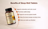 Jiva Ayurveda Sleep Well Plus tablets on a wooden table