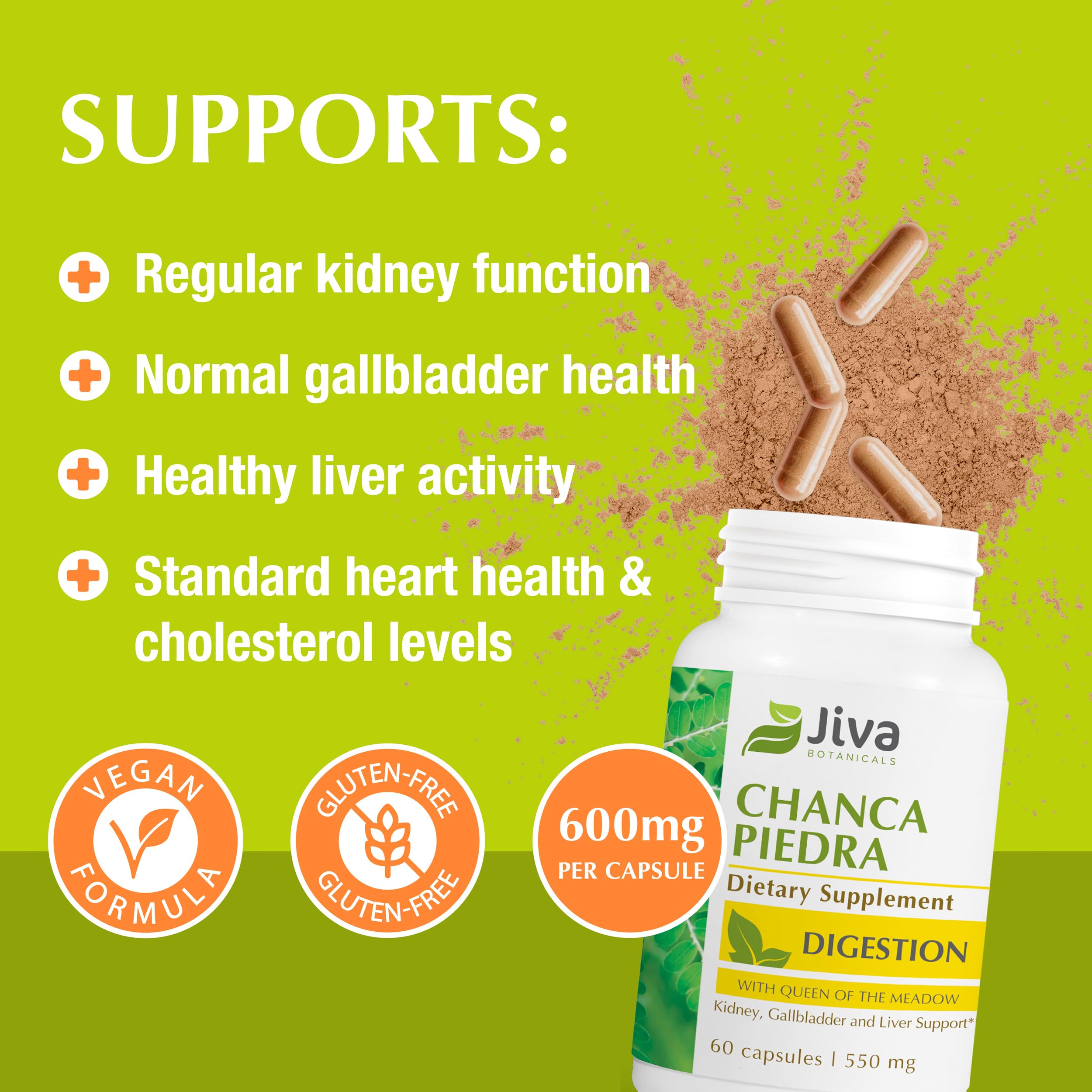 Jiva Botanicals Chanca Piedra Capsules 500mg side view