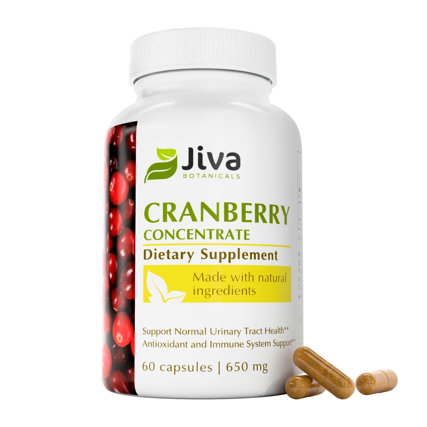Jiva Botanicals Cranberry Capsules 650mg front view