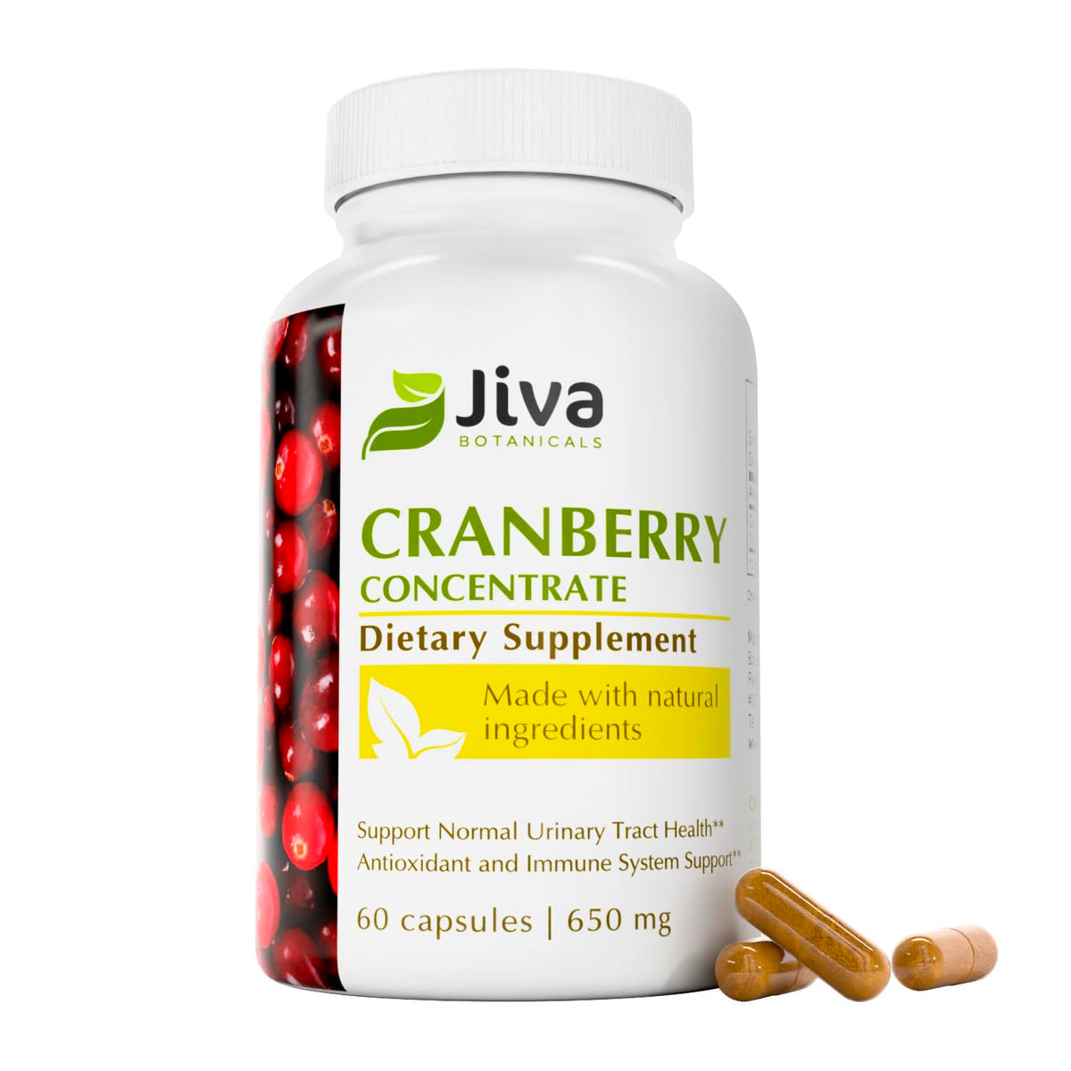 Jiva Botanicals Cranberry Capsules 650mg front view