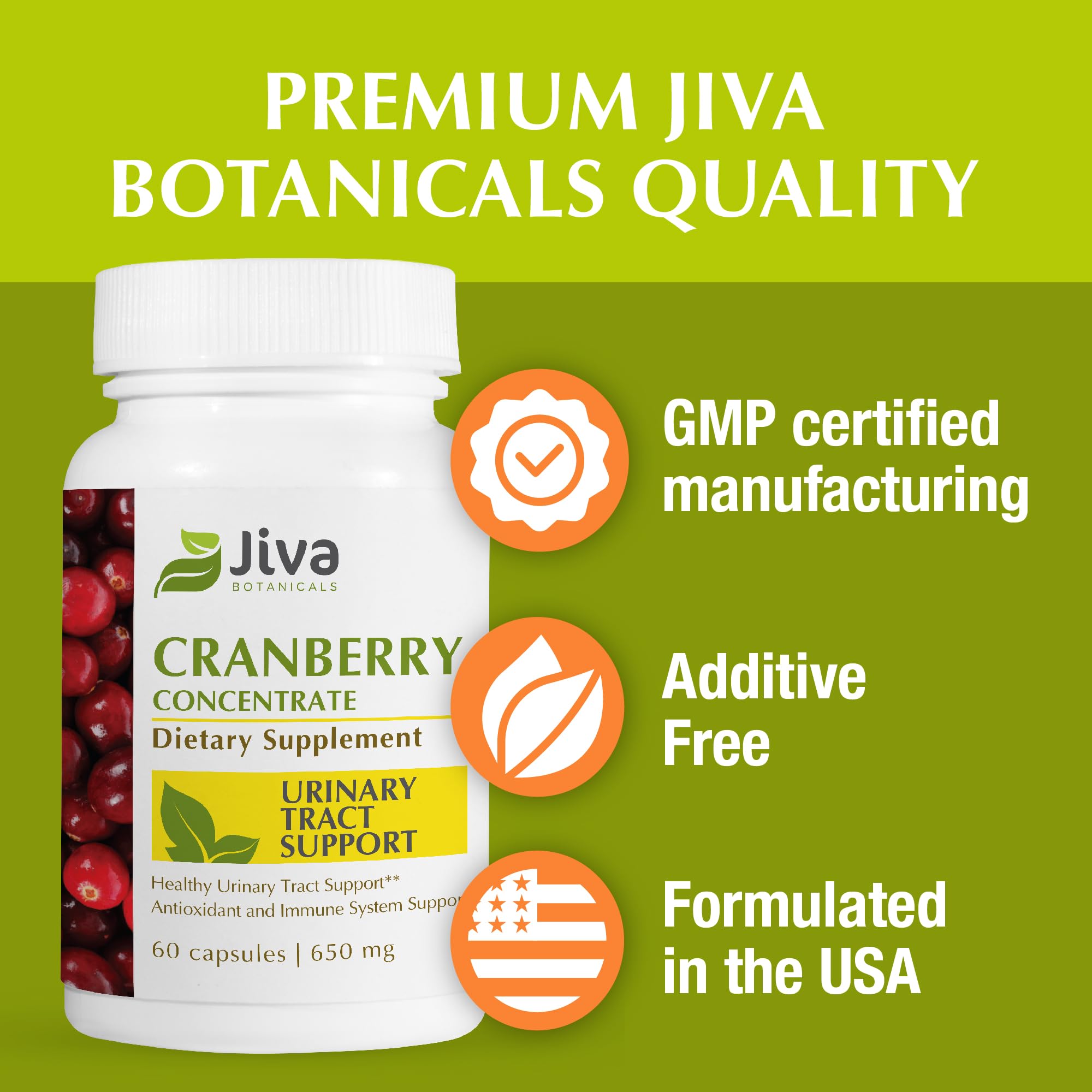 Jiva Botanicals Cranberry Capsules with fresh cranberries