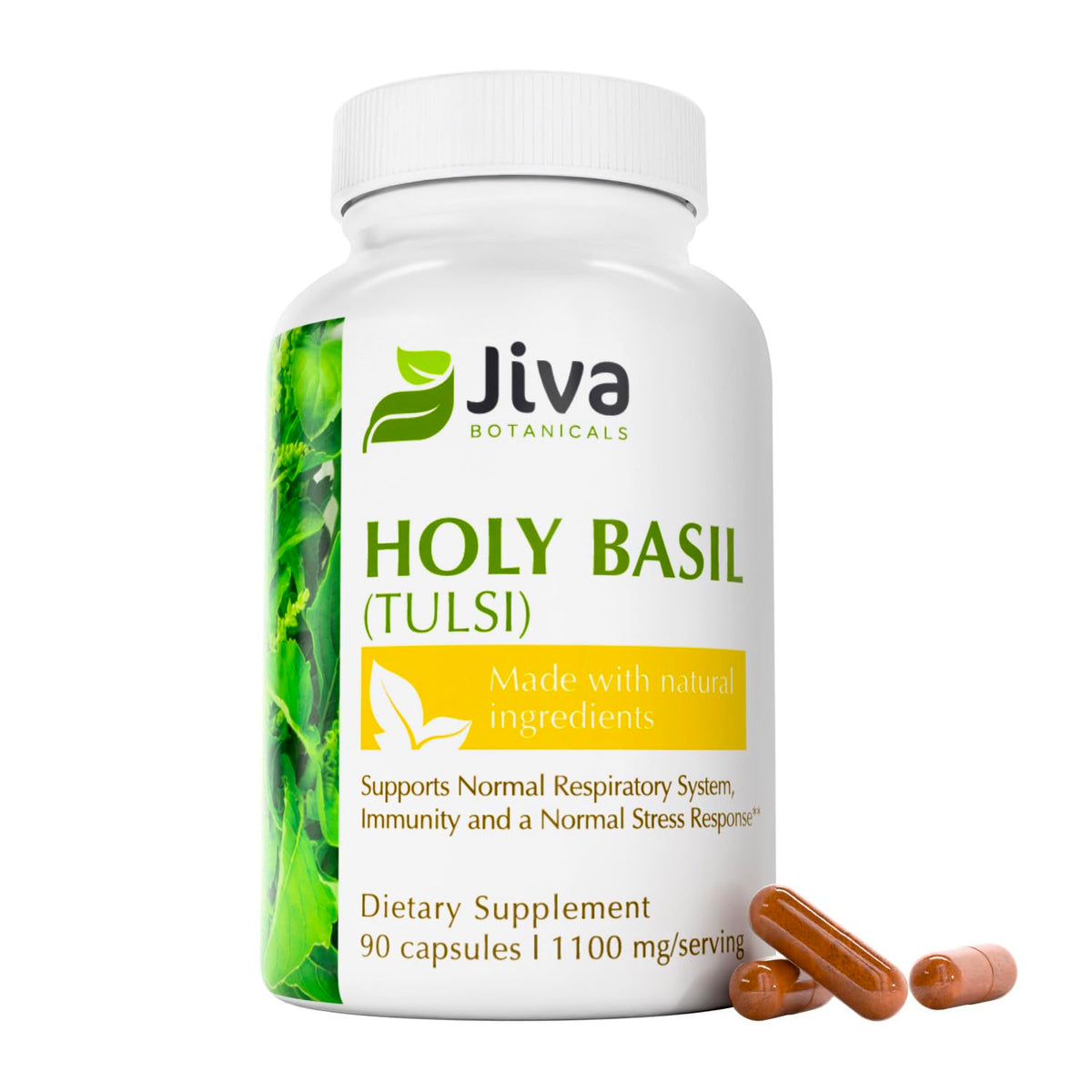 Jiva Botanicals Holy Basil Capsules 1100mg front view