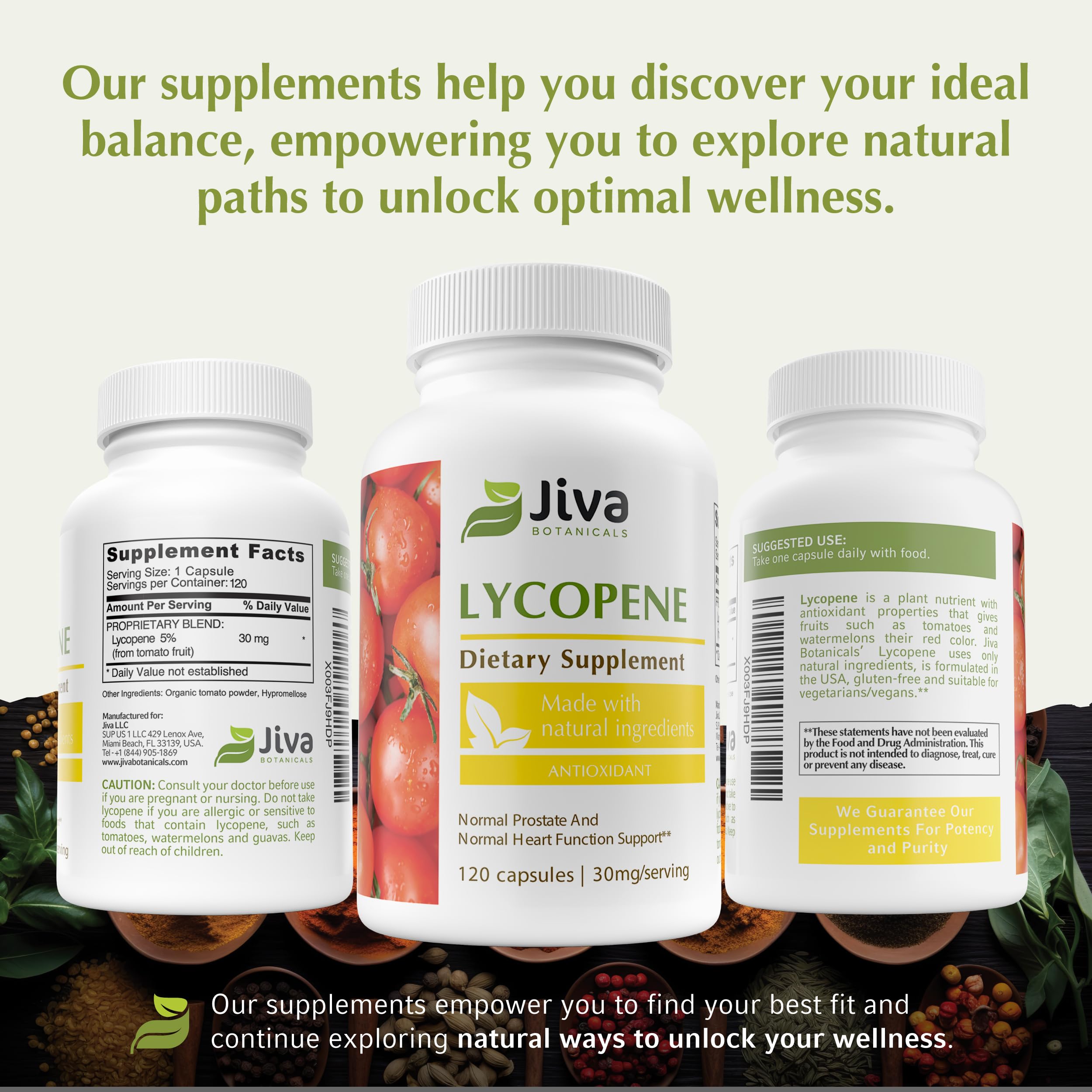 Jiva Botanicals Lycopene Supplement capsule in hand