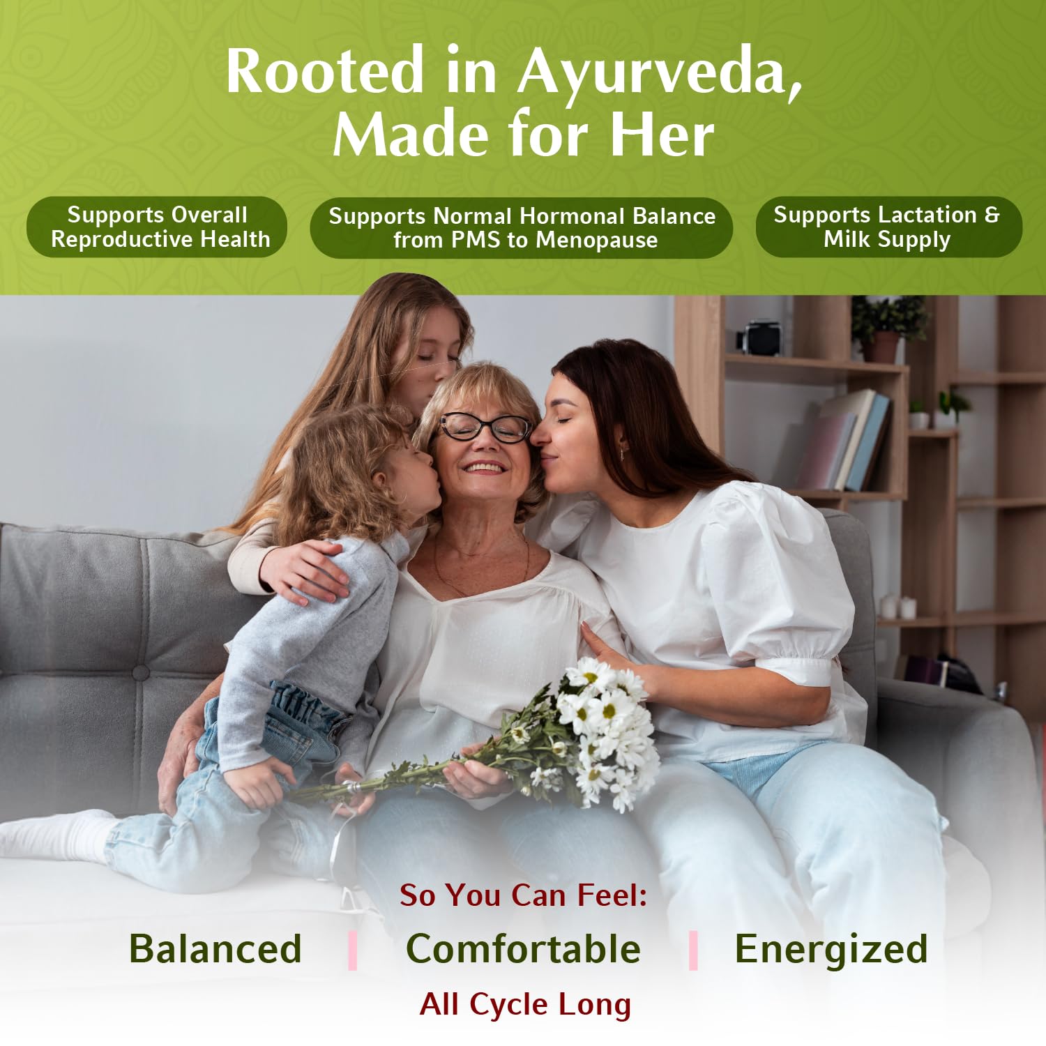 Jiva Botanicals Shatavari Capsules bottle with 30-day supply