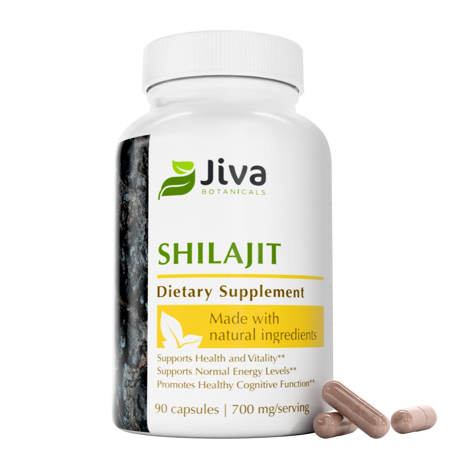 Jiva Botanicals Shilajit Capsules 700mg front view