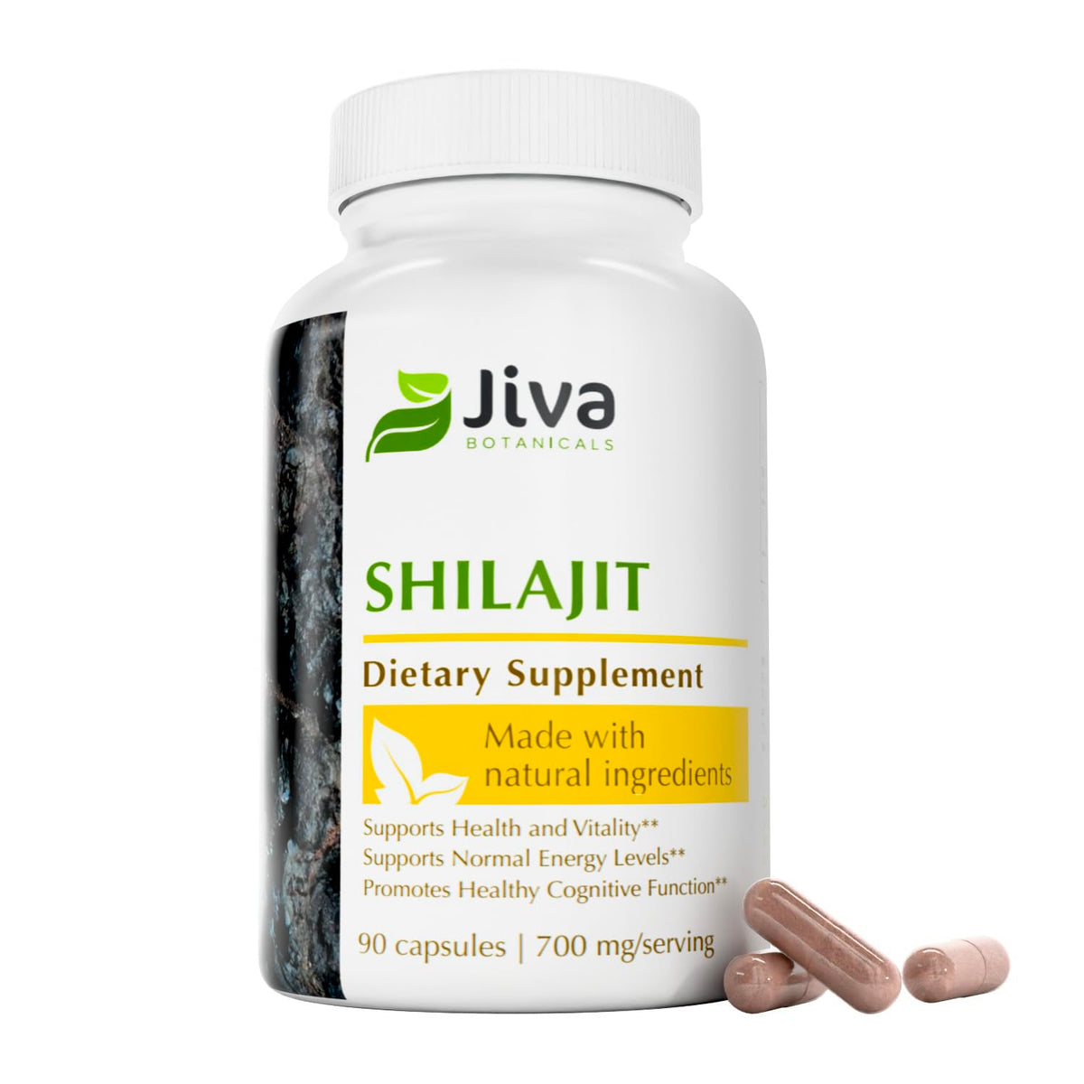 Jiva Botanicals Shilajit Capsules 700mg front view
