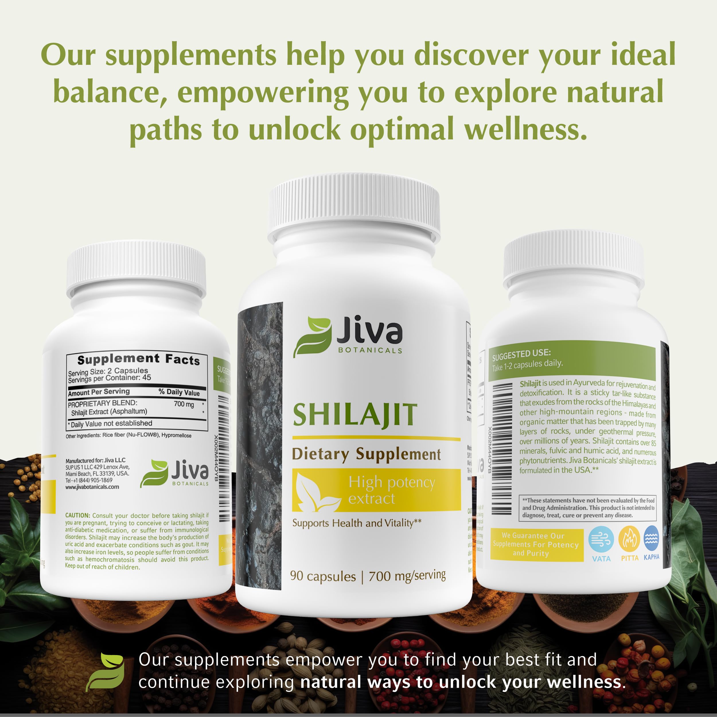 Jiva Botanicals Shilajit Capsules 700mg ingredients list