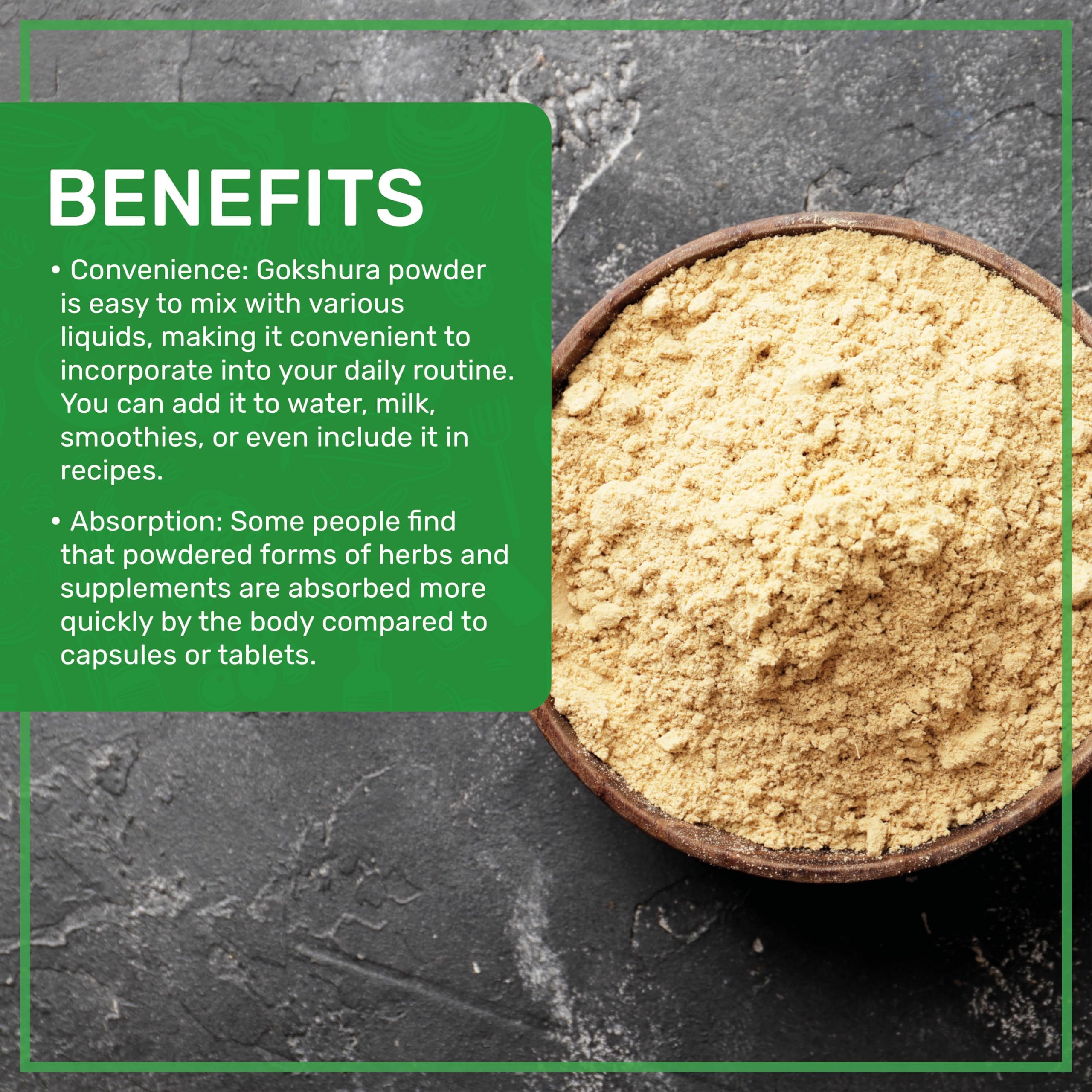 Jiva Organics Gokshura Powder in a bowl