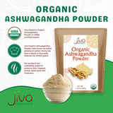 Jiva Organics Organic Ashwagandha Root Powder 20oz bulk bag side view