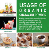 Jiva Organics Shatavari Powder 14 Ounce bag back view
