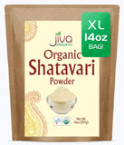 Jiva Organics Shatavari Powder 14 Ounce Kraft bag front view