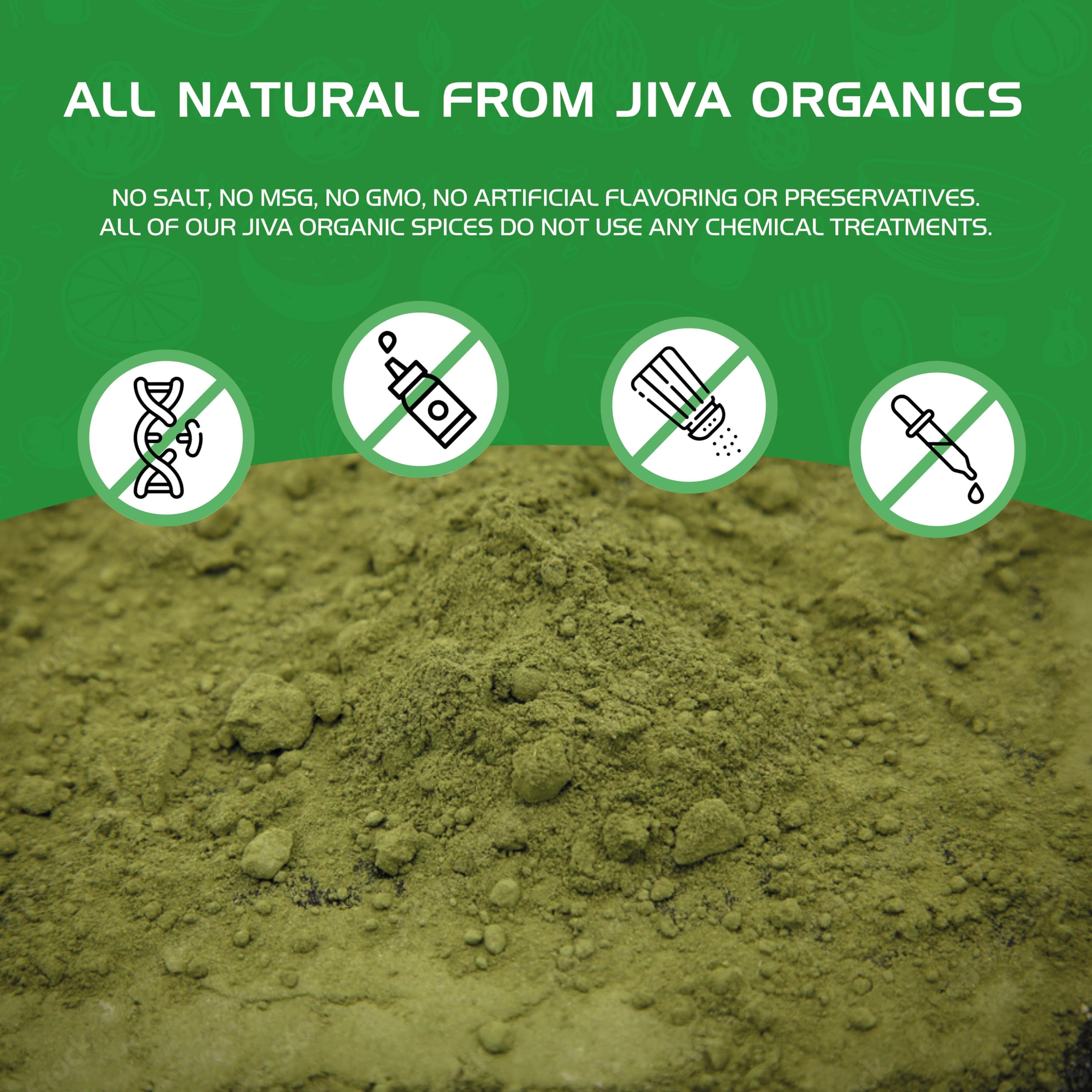 Jiva Organics Stevia Leaf Powder 454g with measuring spoon