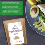 Jiva Organics Whole Psyllium Husk mixed in a glass of water