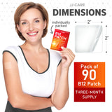 JJ CARE B12 Patch instructions on back of box