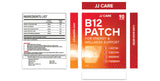 JJ CARE B12 Patch showing peel-off backing