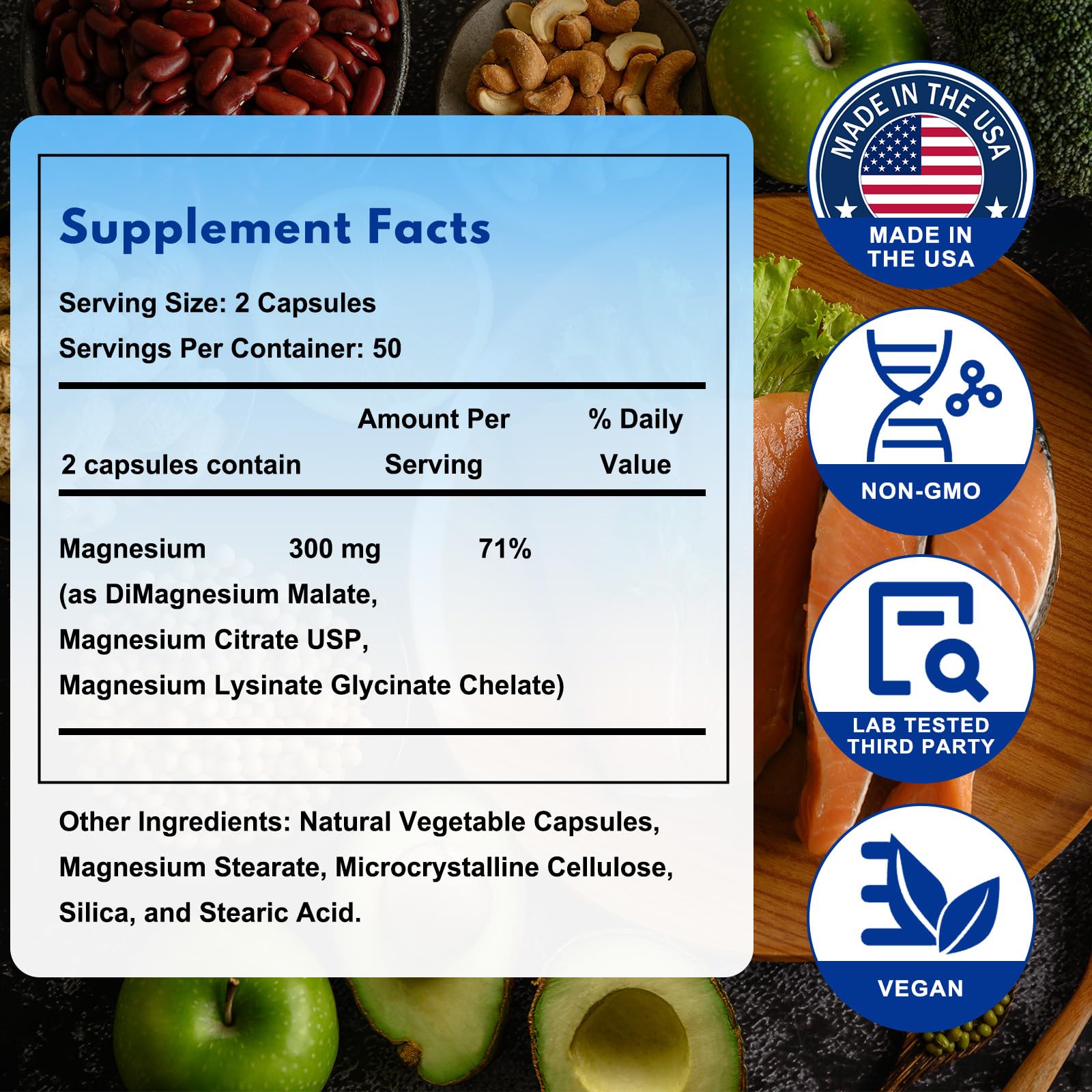 Jkrova Magnesium Complex 300mg capsules side view