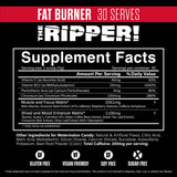JNX SPORTS The Ripper! Thermogenic Fat Burner 222g back view