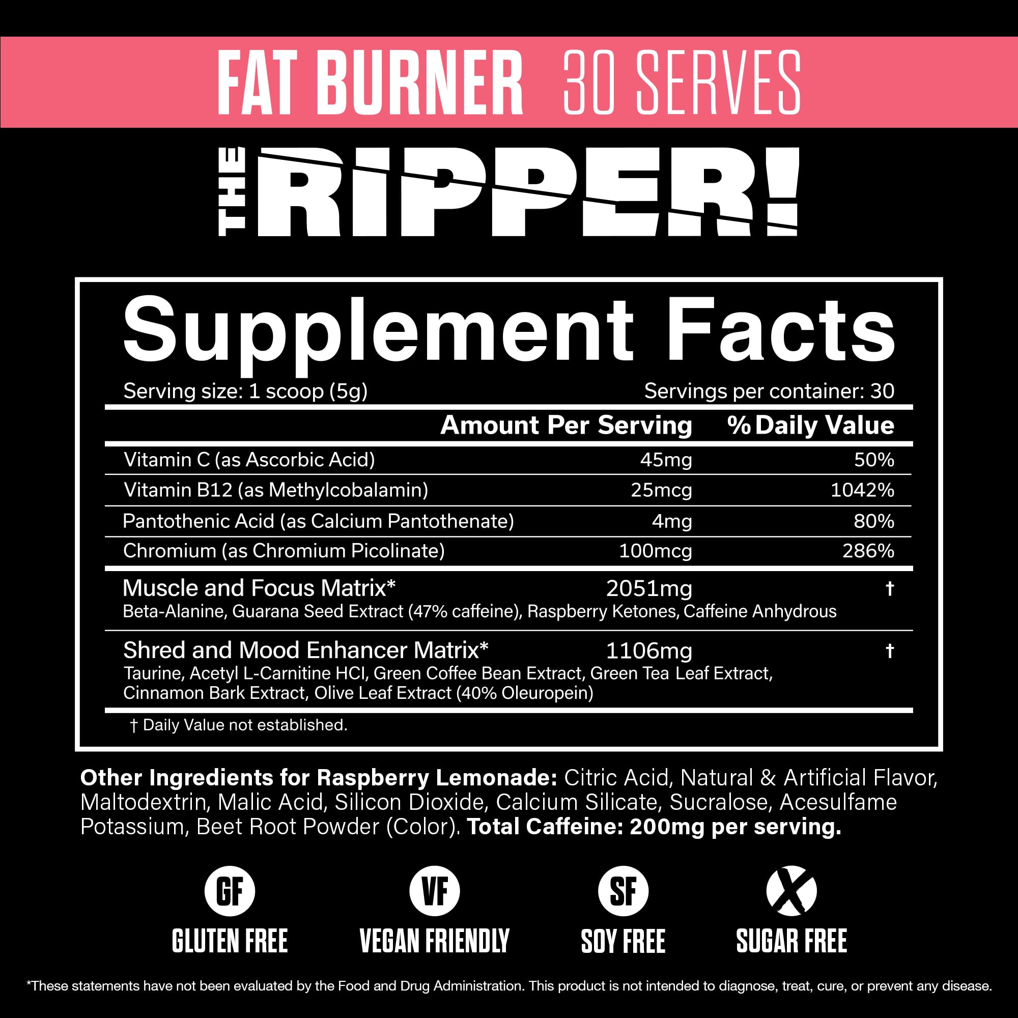 JNX SPORTS The Ripper! Thermogenic Fat Burner side view