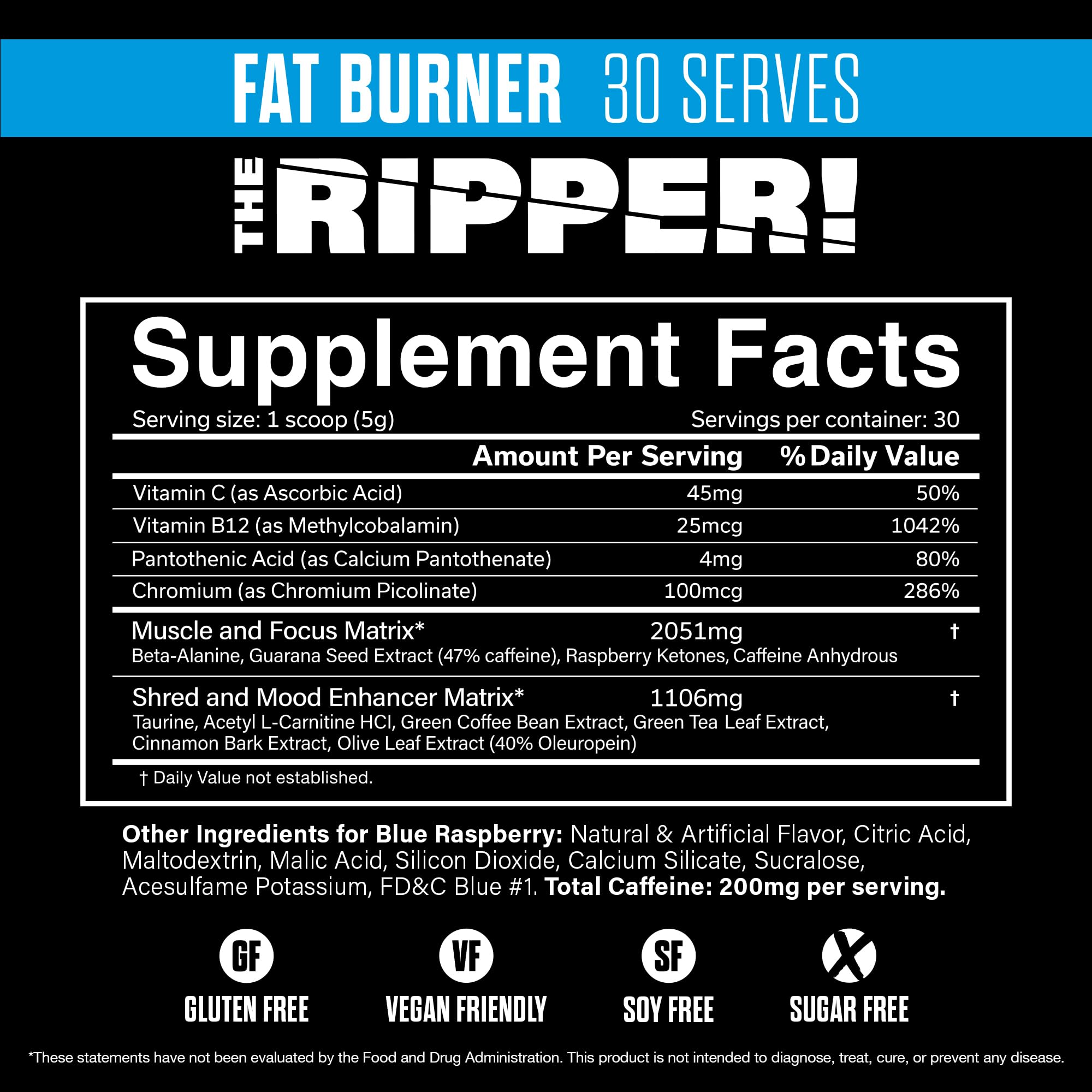 JNX SPORTS The Ripper! Thermogenic Fat Burner side view