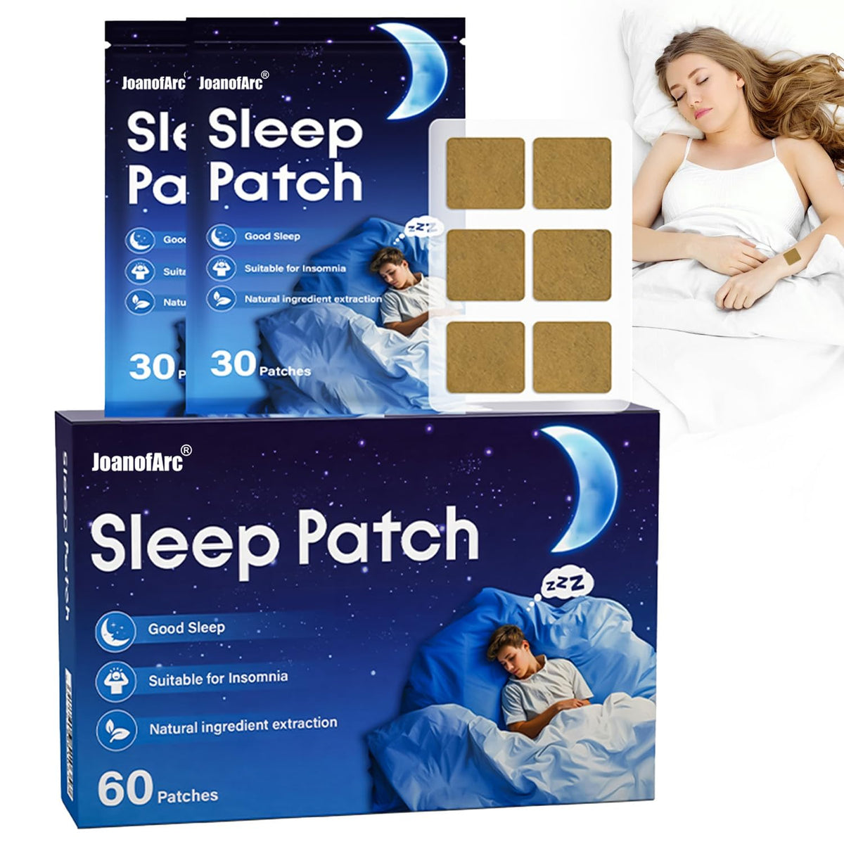 JoanofArc Sleep Patches 60 Pack front view