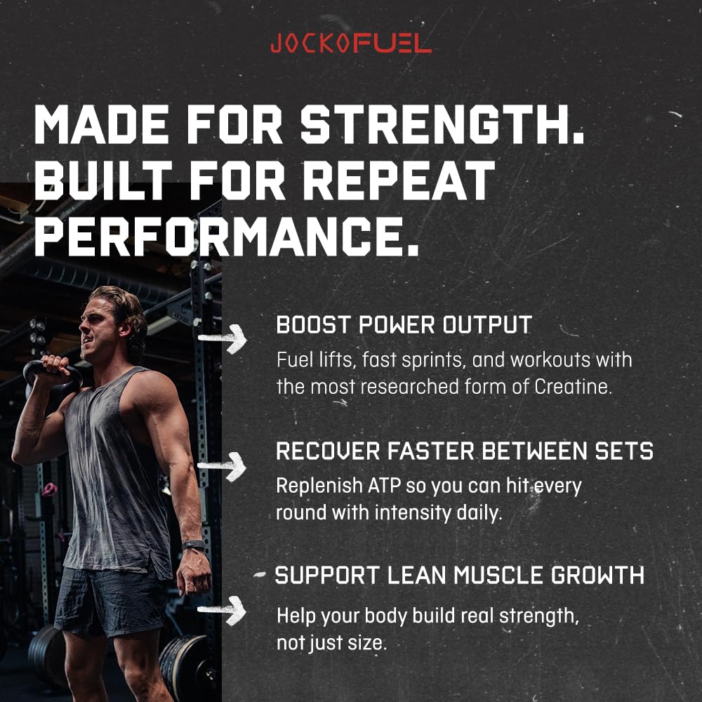 Jocko Fuel Creatine Monohydrate Packets in a gym setting