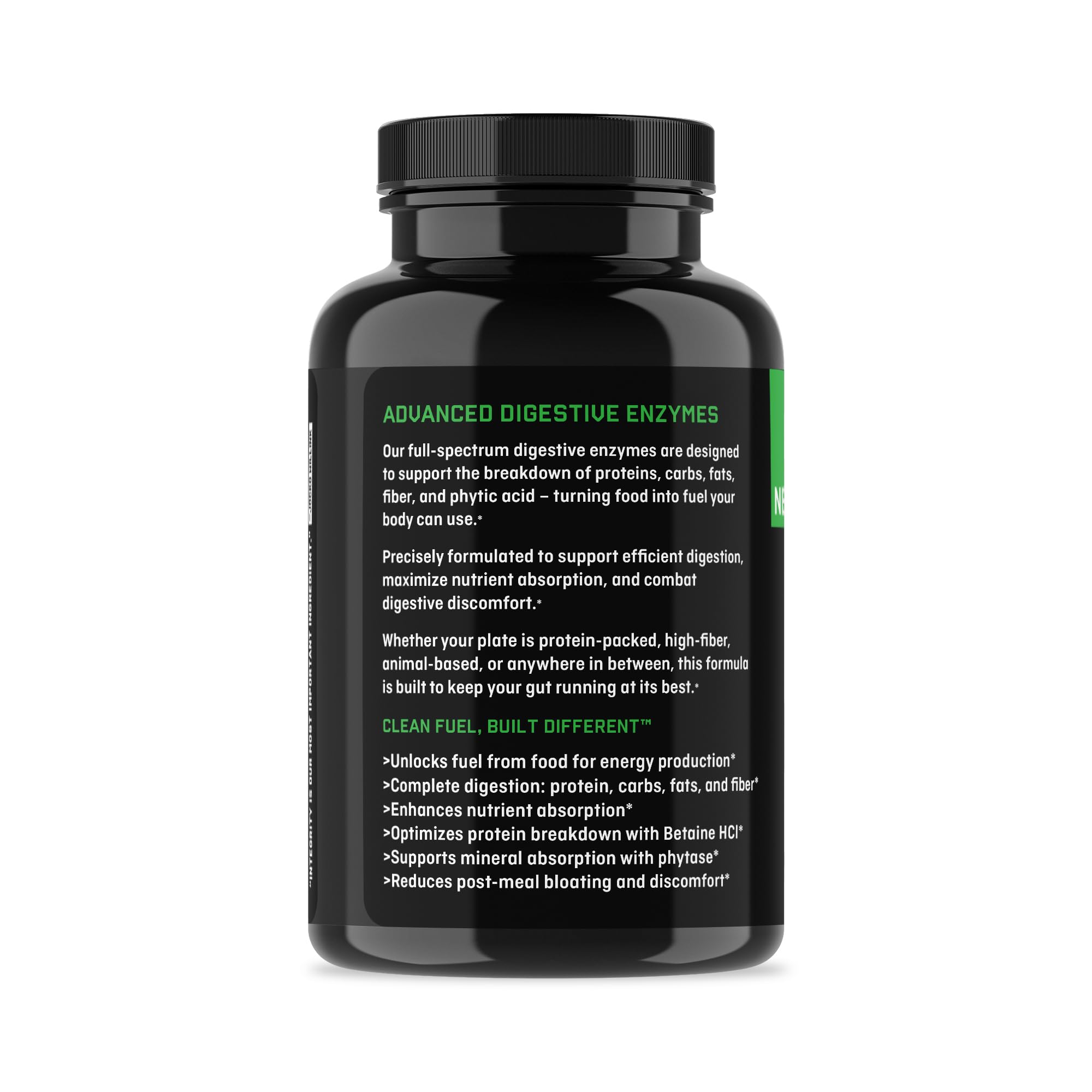 Jocko Fuel daily Enzymes 73g back view with ingredients