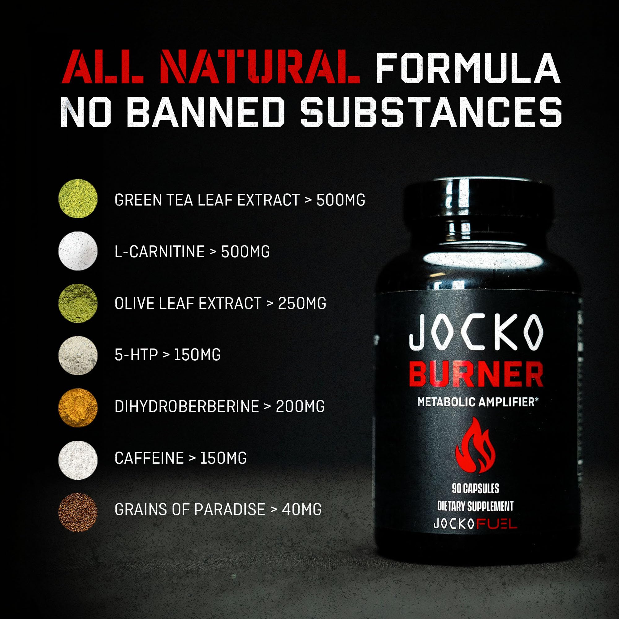 Jocko Fuel Fat Burner Supplement 68g ingredients list