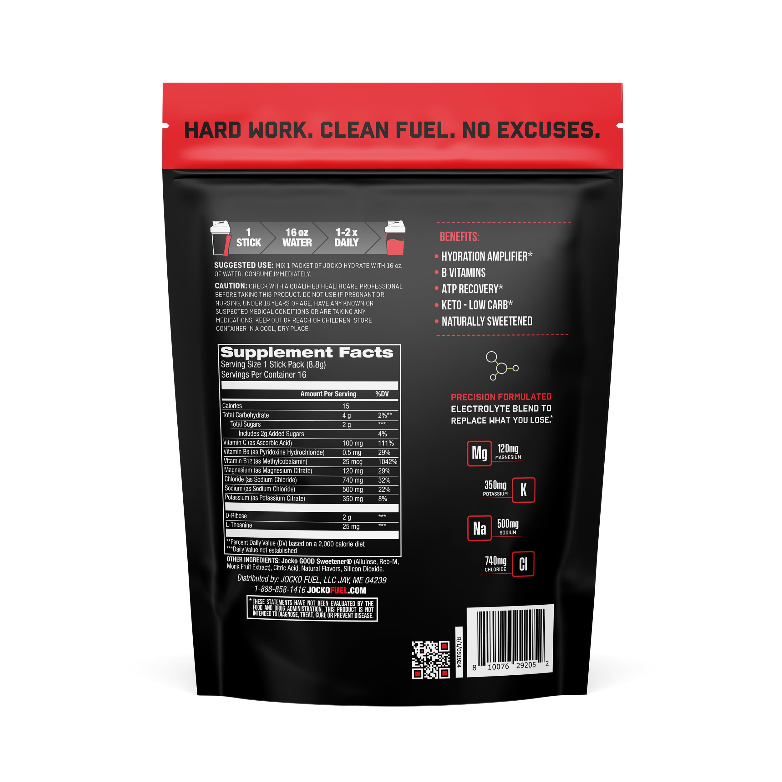 Jocko Fuel Hydrate Sticks Fruit Punch box side view